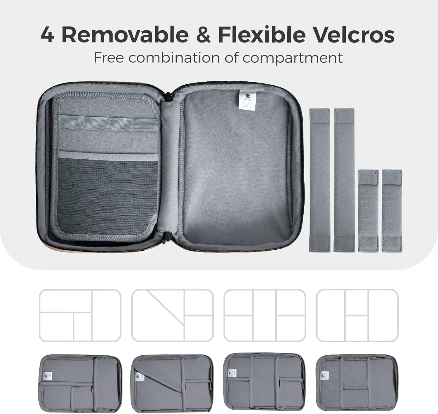 pack all Electronic Organizer Plus, Larger Capcity Cable Organizer Bag, Shockproof Carrying Case, Portable Cord Travel Organizer Storage Bag for Cables, Chargers, Phones, USB, SD Cards(Beige)